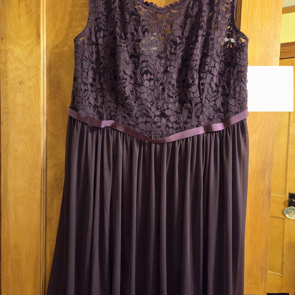 Davids Bridal Elegant Purple Lace Dress